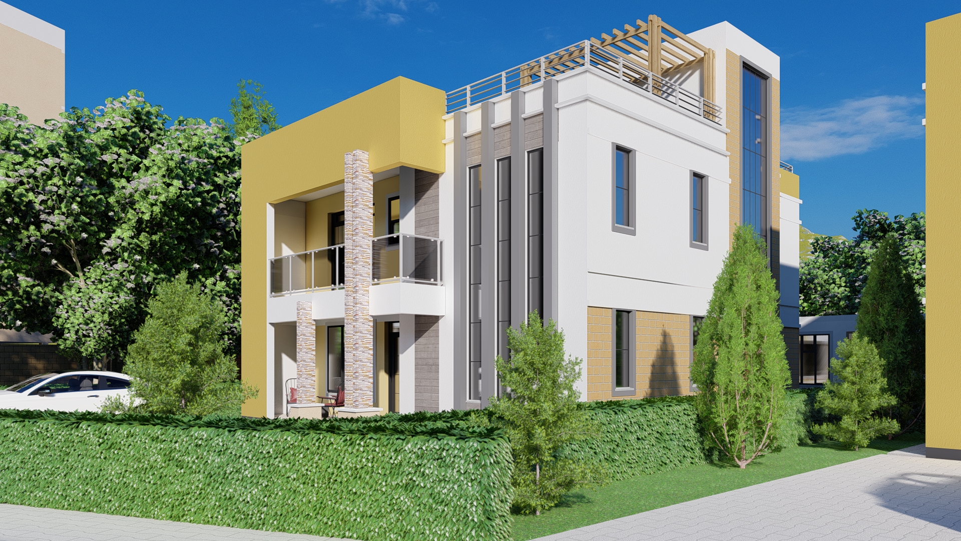 Architectural concept render for Beatriz La Roca Homes